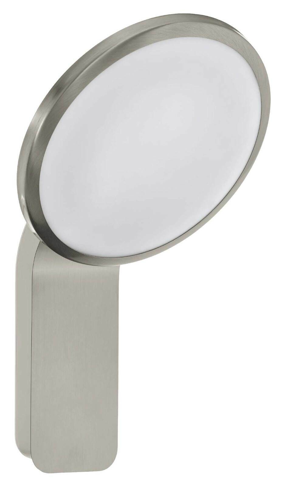 Moderne Außen-Wandleuchte Cicerone in gebürstetem Metall, seitliche Perspektive