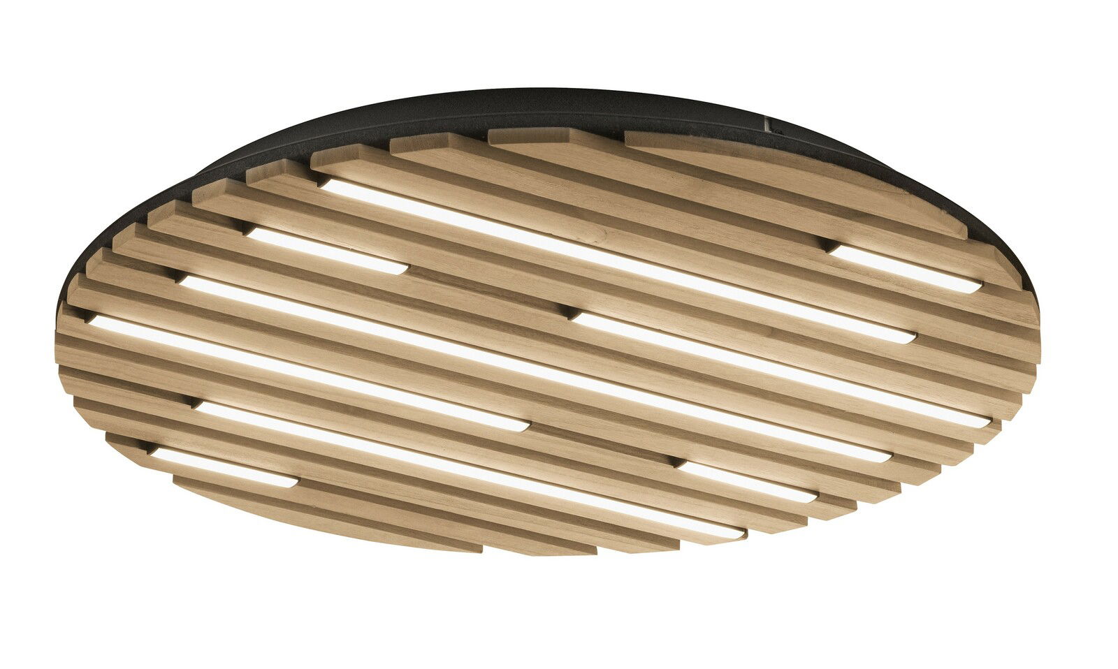 Paul Neuhaus Wand- und Deckenleuchte Q-AKUS Q-AKUSTIK Moderne Wand- und Deckenleuchte mit Holzlamellen, seitliche Perspektive