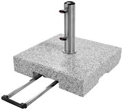 Granit-Trolley-Sockel mit ausziehbarem Griff, seitliche Perspektive