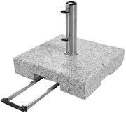 Granit-Trolley-Sockel mit ausziehbarem Griff, seitliche Perspektive