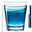 Blaues Trinkglas Vario von Leonardo mit 250 ml Fassungsvermögen, seitliche Ansicht