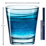 Blaues Trinkglas Vario von Leonardo mit 250 ml Fassungsvermögen, seitliche Ansicht