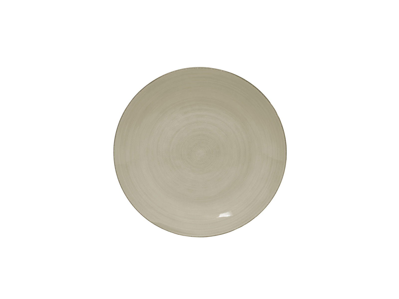 Beige Teller aus einem 16-teiligen Kombiservice, Draufsicht