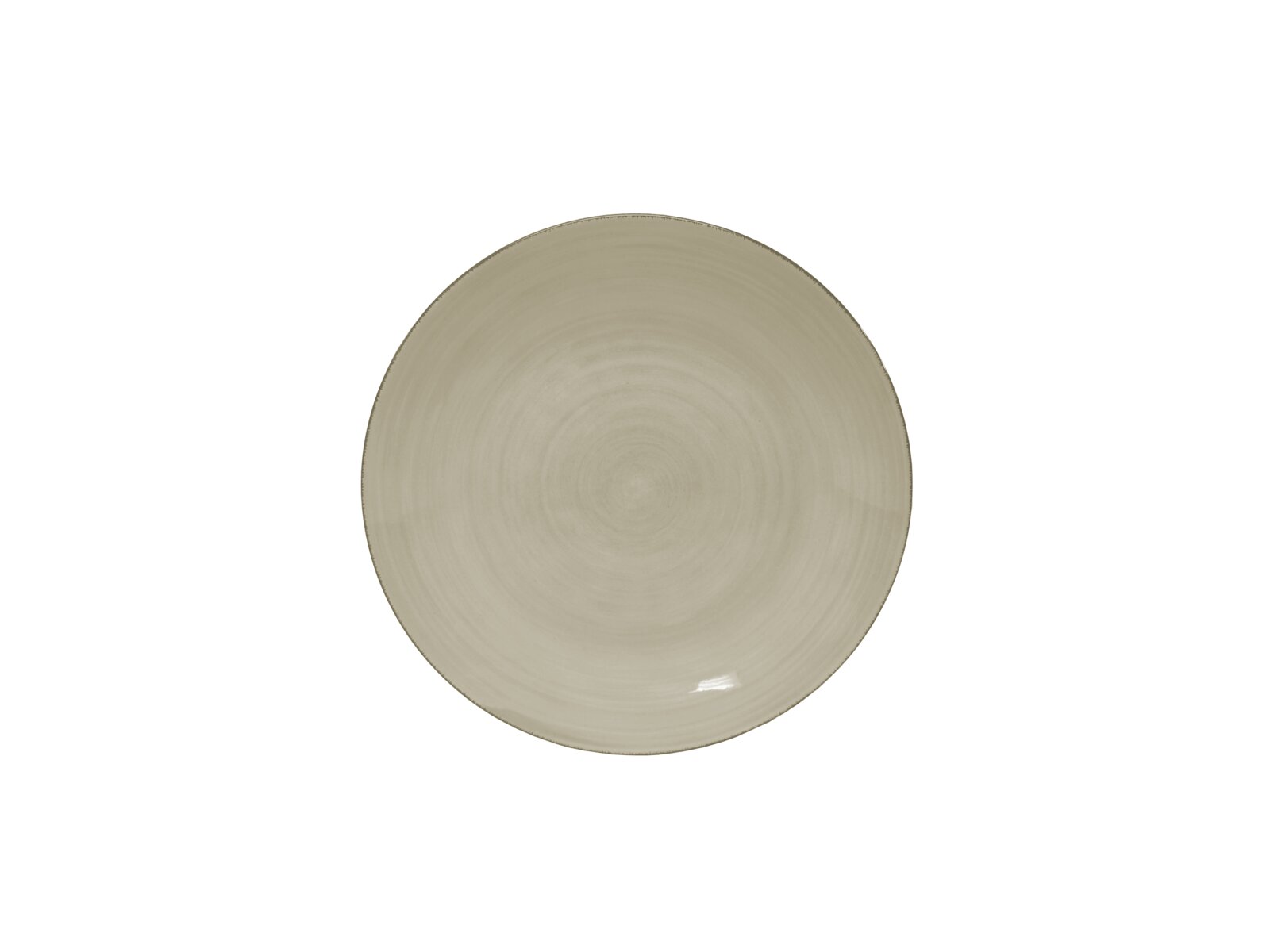 Beige Teller aus einem 16-teiligen Kombiservice, Draufsicht