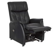 Schwarzer Fernsehsessel in halbliegender Position, seitliche Perspektive
