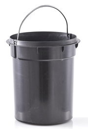 Schwarzer Kosmetikeimer aus Kunststoff mit Henkel, 3 Liter, Frontalansicht