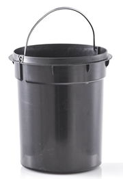 Schwarzer Kosmetikeimer aus Kunststoff mit Henkel, 3 Liter, Frontalansicht