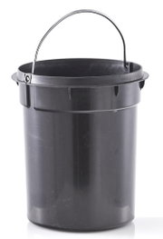 Schwarzer Kosmetikeimer aus Kunststoff mit Henkel, 3 Liter, Frontalansicht