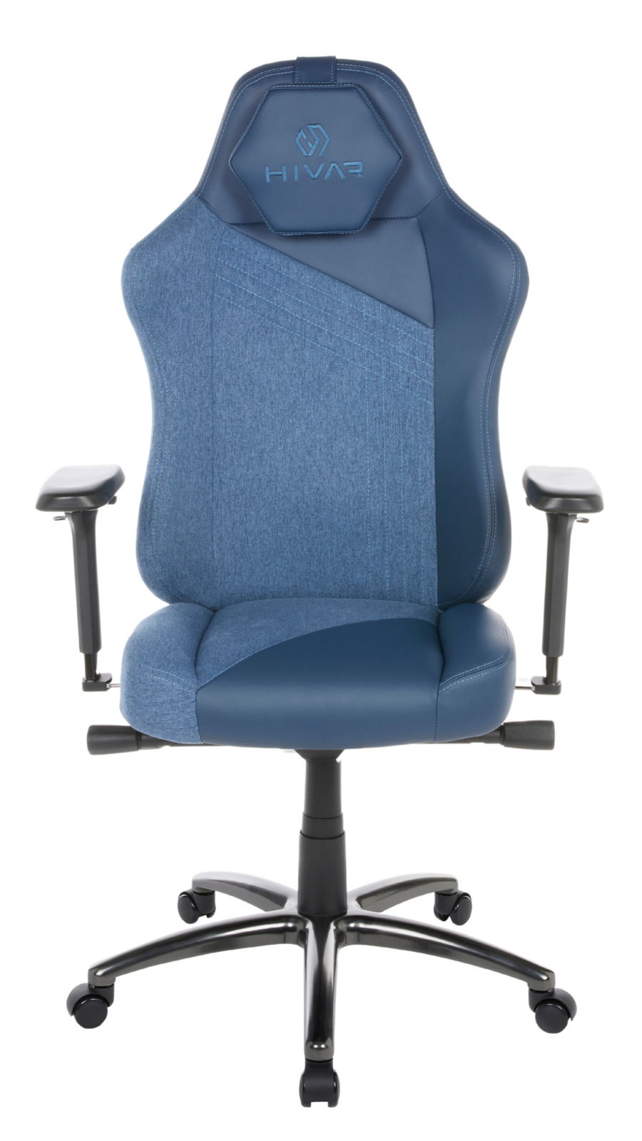 Gaming Stuhl in Blau mit ergonomischem Design, Vorderansicht