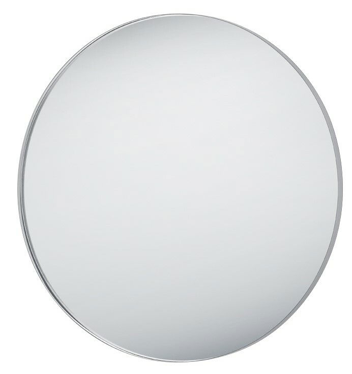 Runder Spiegel mit einem Durchmesser von ca. 80 cm, frontal fotografiert.