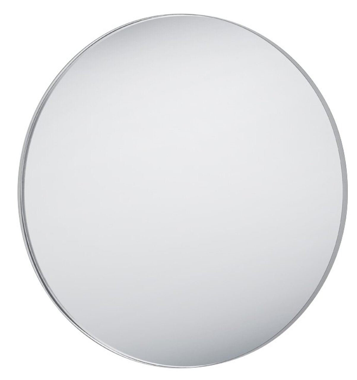 Runder Spiegel mit einem Durchmesser von ca. 80 cm, frontal fotografiert.