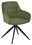 Musterring Armlehnstuhl MR XE 01 Grüner Armlehnstuhl mit schwarzem Metallgestell, seitliche Perspektive