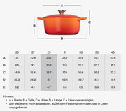 Ovaler Bräter in Kirschrot, 29 cm, Seitenansicht mit Deckel und Griffen.