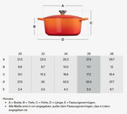 Runder Bräter 26 cm in der Farbe Flint, seitliche Perspektive mit Deckel und Griffen.