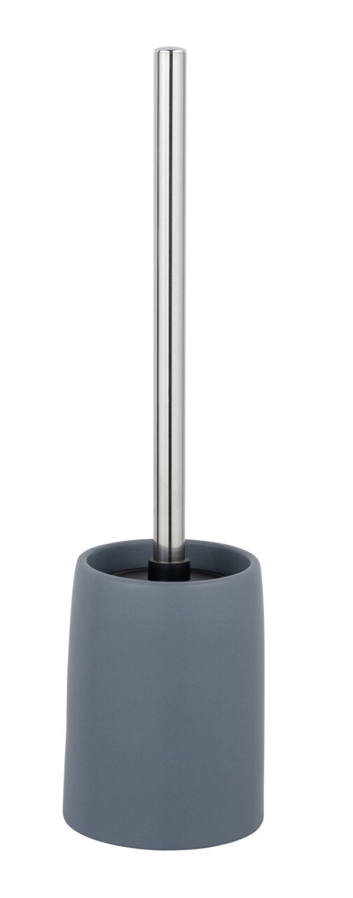 Schöner Wohnen WC-Garnitur FUNO Keramik WC-Garnitur Funo in Blau, frontal abgebildet mit Edelstahlgriff.