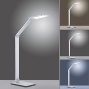 Moderne tafellamp van aluminium met verstelbare arm, zijaanzicht