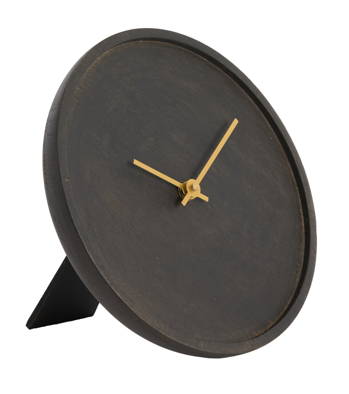 Light&Living Uhr VETI Schwarze Tischuhr mit goldenen Zeigern, seitliche Perspektive