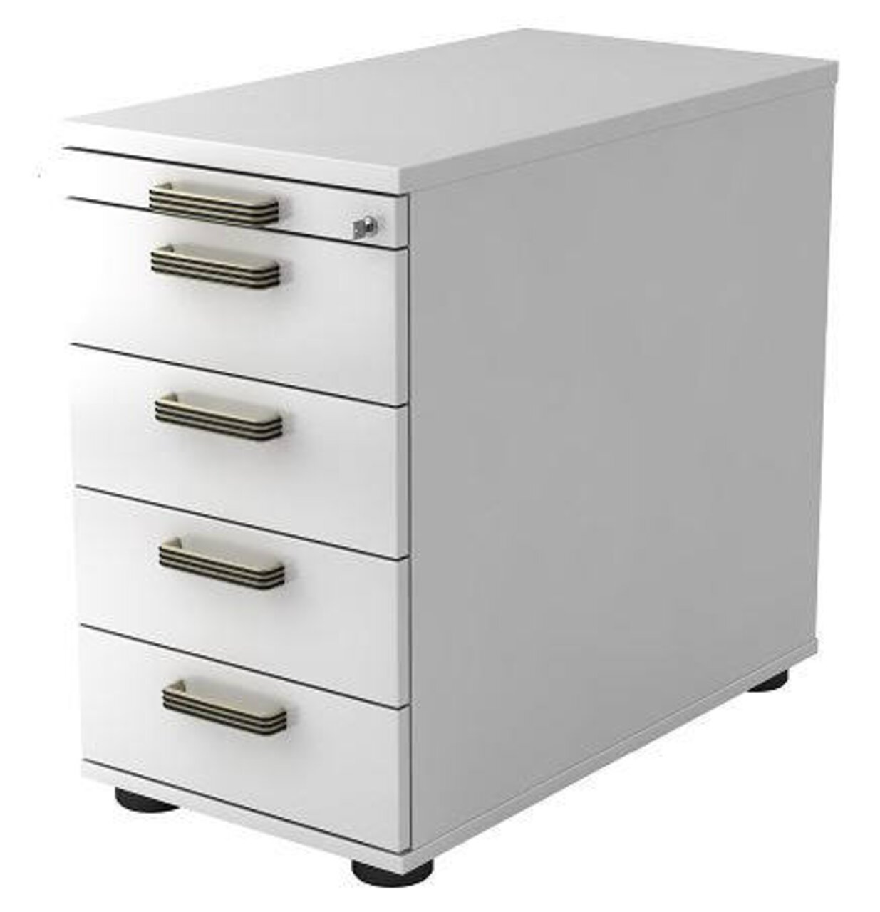 Cantus Standcontainer FLIXX Weißer Standcontainer mit fünf Schubladen, seitliche Perspektive
