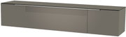 Graues XL Hänge-Lowboard mit moderner Frontansicht und horizontalen Linienakzenten.