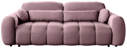 Rosa Funktionssofa mit weicher Polsterung, frontal betrachtet