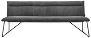 Graue Sitzbank mit Metallbeinen, Vorderansicht