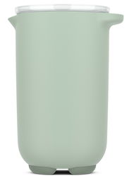 Grüner Rührbecher mit Deckel, 1000 ml, seitliche Perspektive