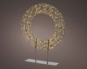 Kranz auf Fuß mit Micro LED-Beleuchtung, seitliche Perspektive