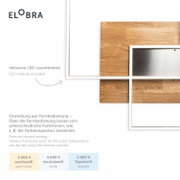 LED-Deckenleuchte mit Holz- und Metallakzenten, inklusive LED-Modul, aus der Vogelperspektive fotografiert.
