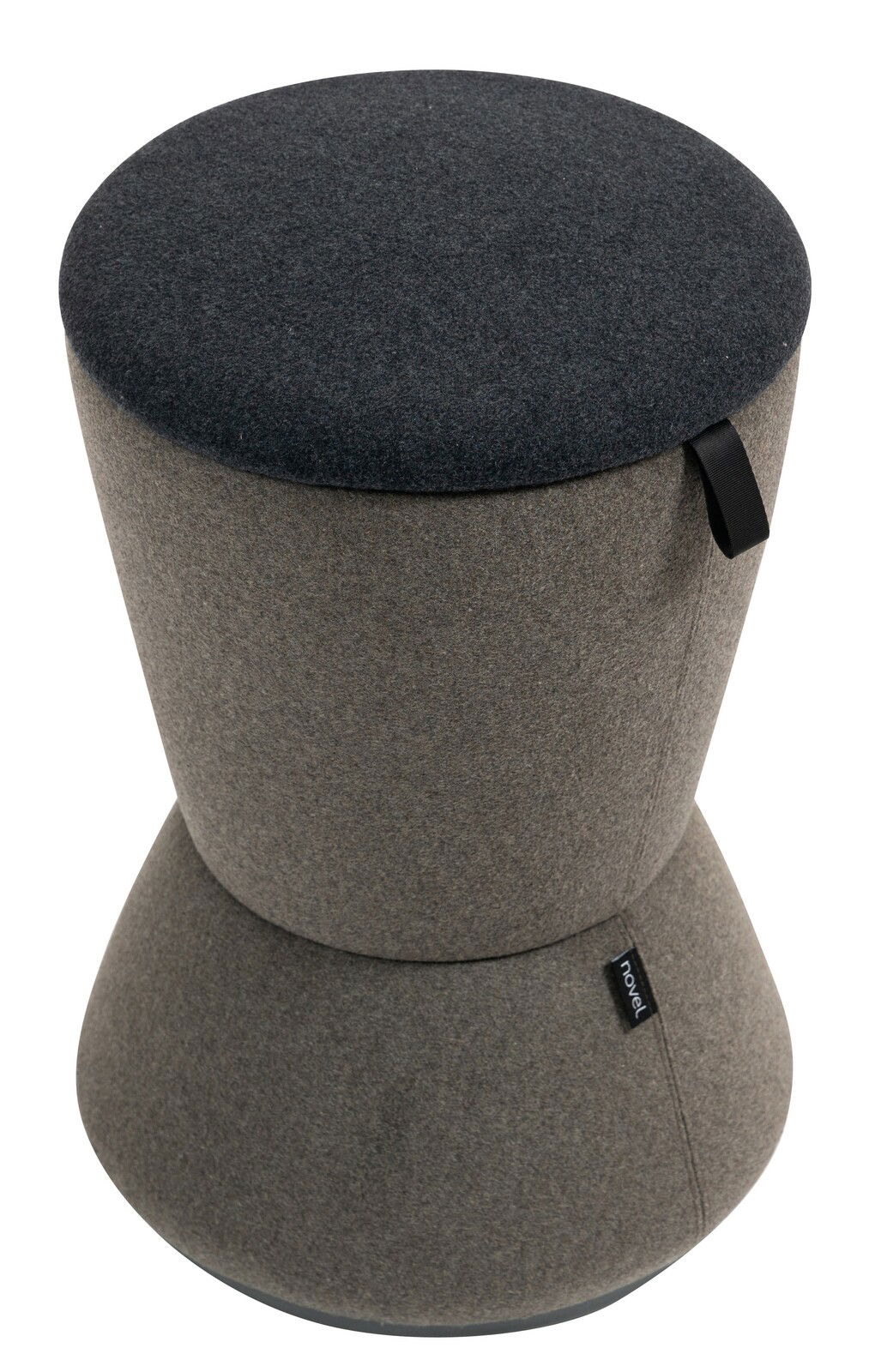 Bürohocker aus Stoff in Grau, Ansicht von oben