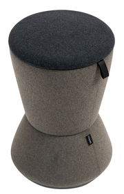 Bürohocker aus Stoff in Grau, Ansicht von oben