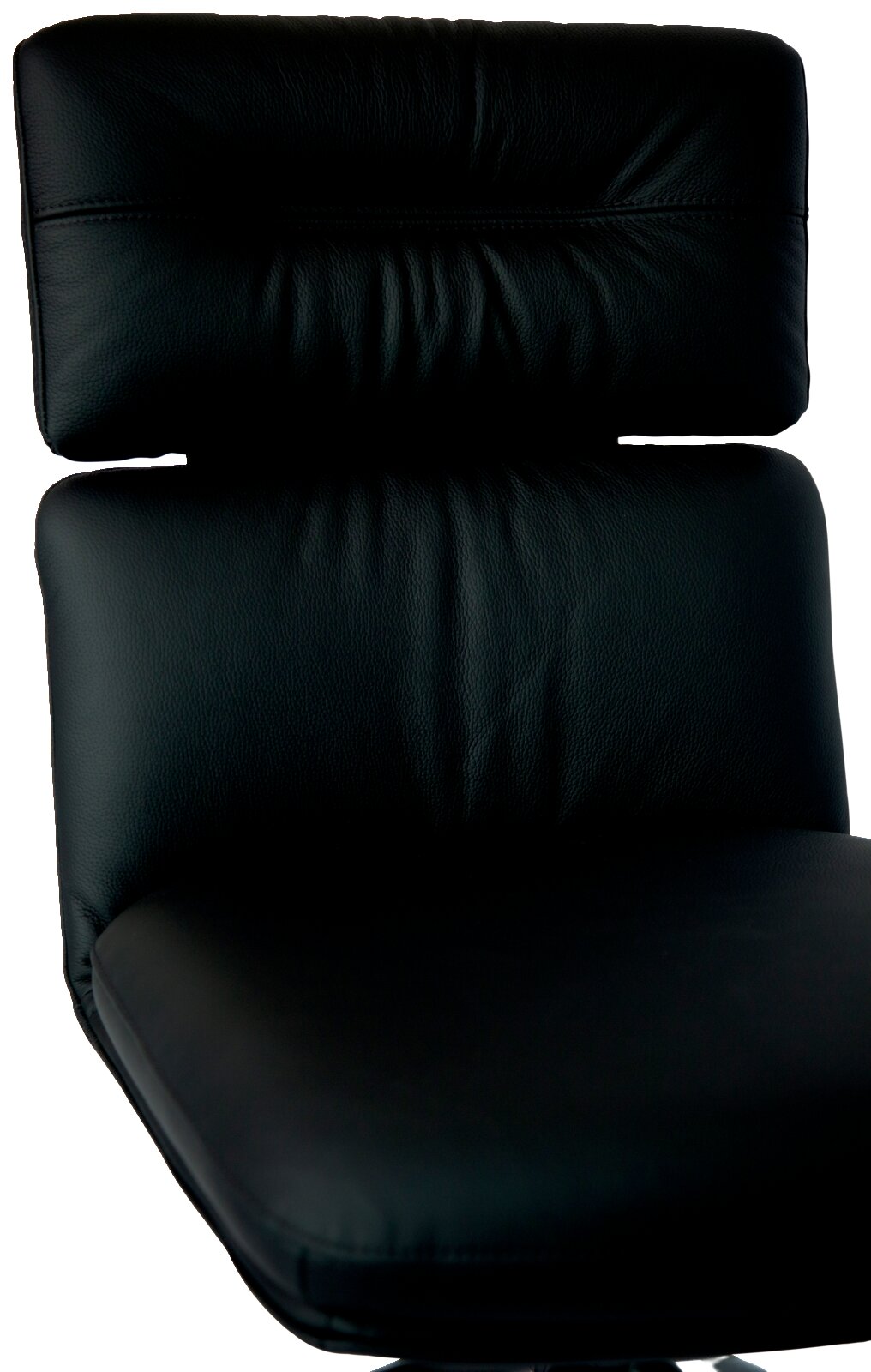 Dieter Knoll Stoel PABLO Zwarte leren fauteuil met hoge rugleuning, vooraanzicht