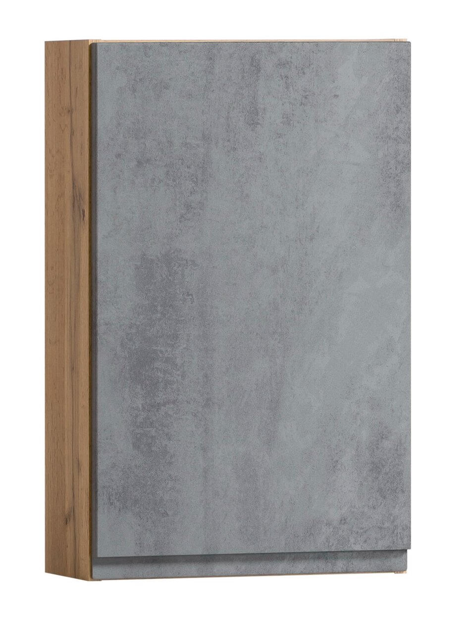 XORA Hängeschrank VARESE Moderner Hängeschrank mit grauer Front und Holzseiten, Frontalansicht