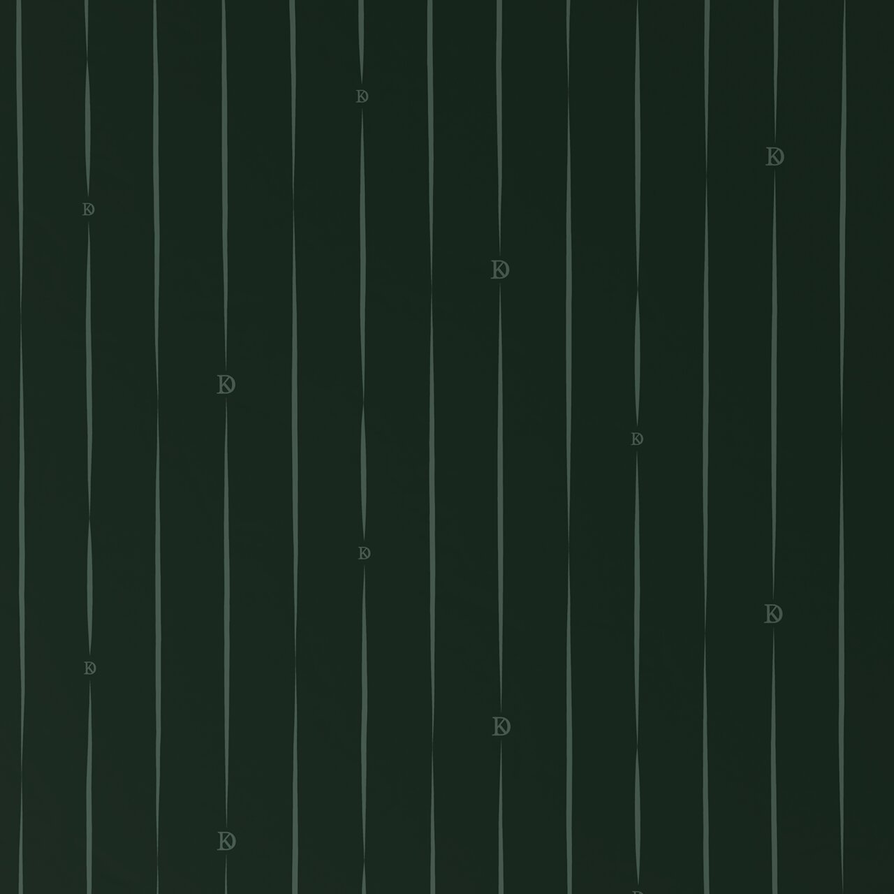 Dunkelgrüne Wendebettwäsche mit feinen vertikalen Streifen und dezentem Muster, Draufsicht