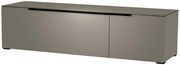 Modernes TV-Lowboard der Serie BORMIO in grauer Farbe, seitliche Perspektive