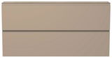 Frontansicht eines XL-Hängeschuhschranks in Beige mit zwei Klappen.