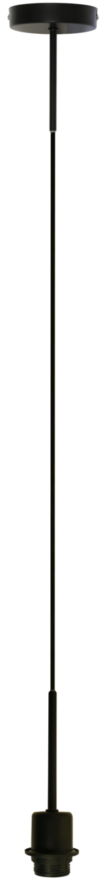 Schwarze Pendelaufhängung in vertikaler Perspektive, geeignet für Beleuchtungssysteme.