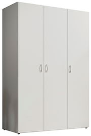 Drehtürenschrank 3-türig in weißer Farbe, seitliche Perspektive