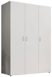 Drehtürenschrank 3-türig in weißer Farbe, seitliche Perspektive