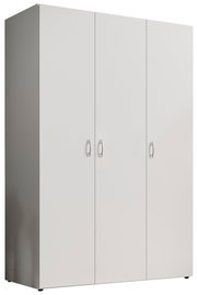 Drehtürenschrank 3-türig in weißer Farbe, seitliche Perspektive