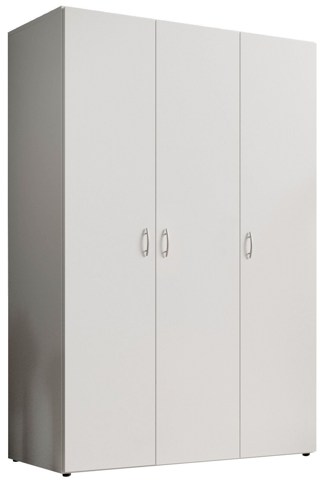 Z2 Drehtürenschrank 3-türig JOE Drehtürenschrank 3-türig in weißer Farbe, seitliche Perspektive