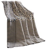 Wohndecke 150x200cm mit Leoparden- und Streifenmuster, seitliche Perspektive