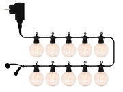 Lichterkette mit 10 klaren LED-Glühbirnen, seitliche Perspektive