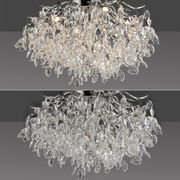 Deckenleuchte RICICLE von Paul Neuhaus mit funkelnden Kristallen, seitliche Perspektive