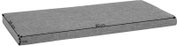 Graues rechteckiges Sitzkissen mit strukturierter Oberfläche, Maße 80 × 38 × 4 cm, in schräger Perspektive von oben dargestellt