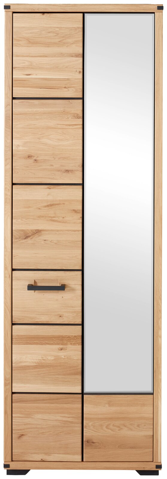 Houten kledingkast met spiegel, vooraanzicht