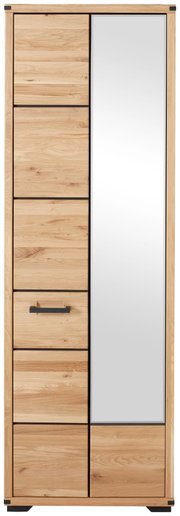 Houten kledingkast met spiegel, vooraanzicht