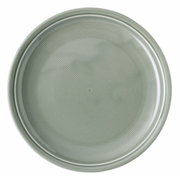 Speiseteller 26 cm in Moosgrün mit konzentrischen Kreismustern, Draufsicht
