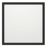 Quadratische LED-Deckenleuchte ROVITO in schwarzem Rahmen, Ansicht von vorne.