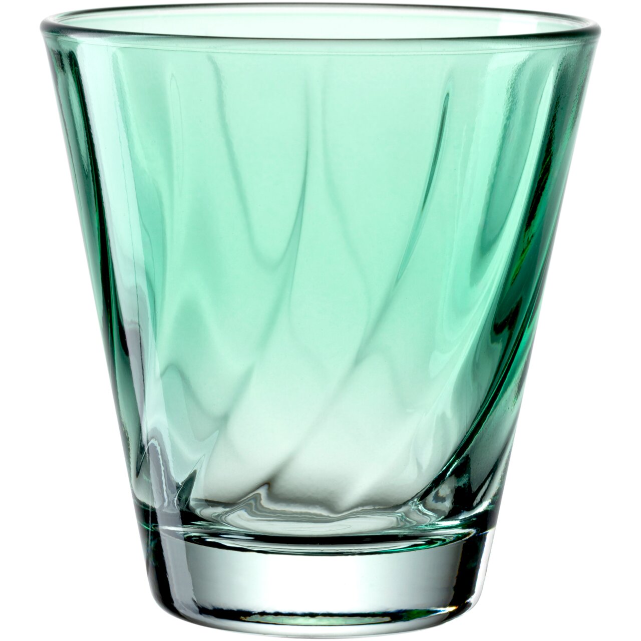 Grünes Trinkglas Twist 220ml, seitliche Perspektive