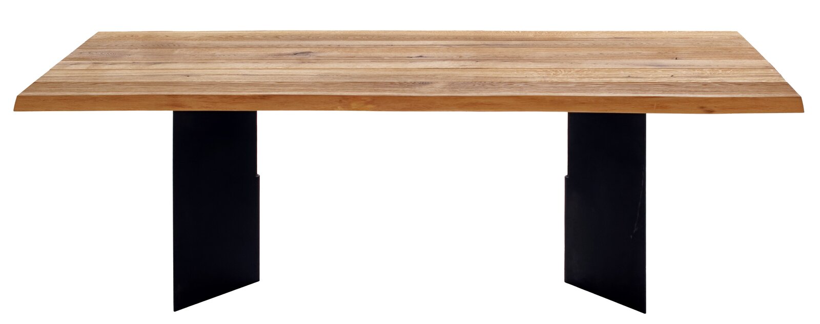 Linea Natura Esstisch SAHARA Esstisch aus Holz mit schwarzem Metallgestell, Vorderansicht